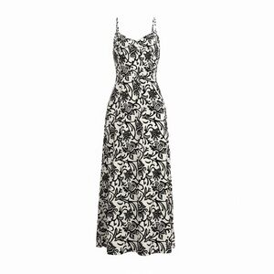 ECU LOFT Black and White Floral Maxi Dress
